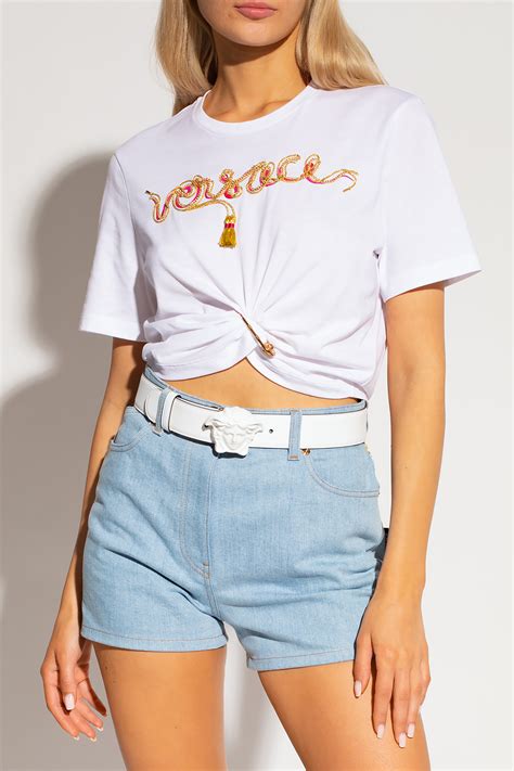 shortest versace model|versace denim shorts.